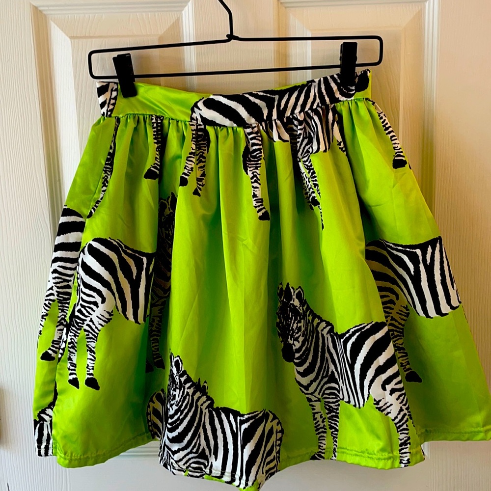 Neon Zebra print skirt